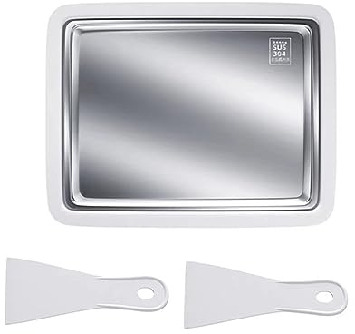 AMISENK 2023 Piastra a rullo per gelato con 2 spatole 304 Utensili da cucina in acciaio inossidabile per la casa Yogurt fatti a mano Macchina utensile Piastra per gelato