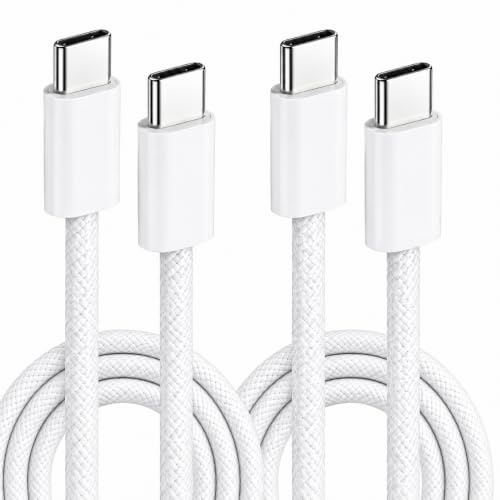 MewHunk 2 PCS Cable USB C vers USB C, 240W, 2M, Cable usb c, Charge Rapide, Cordon Tressé Renforcé avec Connecteurs Type-C pour Smartphone, Tablette, Ordinateur Portable et Appareils Compatibles