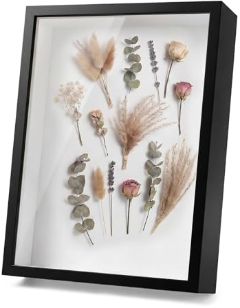 3D Shadow Box Frame, Deep Picture Frames Box Display Wooden Deep Boxes Frames 30×40cm 3D Picture Frame for Crafts Memorabilia Flower Tickets Medal (Black)