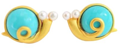 S925 Silver med Natural Jade Blue Snigel Örhängen för Kvinnor Yoga Äkta