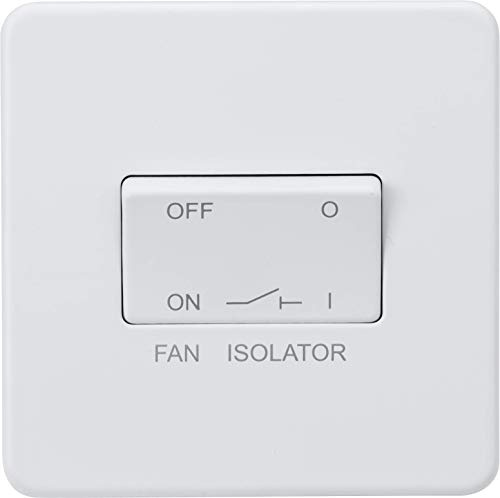Knightsbridge SF1100MW Screw Less 10A 3 Pole Fan Isolator Switch, White