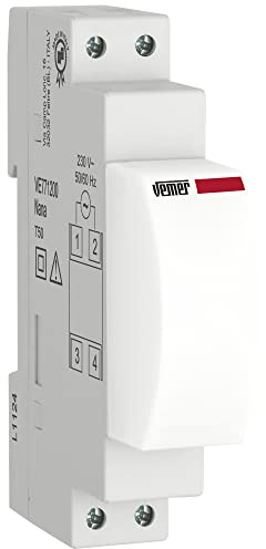 VEMER VE771200 NANA - Lampe de secours pour rail DIN qui s'allume en cas de panne de courant pour éclairer le tableau électrique dans lequel elle est installée, Alimentation 230V, Blanc