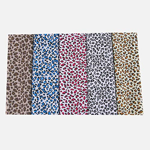 Goodtimera 5 Stück Baumwollstoff Stoffpaket Mit Baumwoll-Leopardenmuster Zum Basteln, Bastelsets Für Nähmaterialien Stoff Patchwork Kunsthandwerk