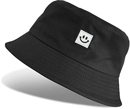 Tuopuda Fischerhüte Herren Damen, Anglerhut Baumwolle, Bucket Hat Faltbar, Sommerhut Outdoor, Kappen Cap Freizeithut zum Wandern Camping Reisen Angeln 56-58cm, Schwarz