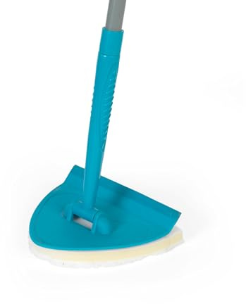 Beldray LA079015EU7 Extendable Handle Multipurpose All-Round Deep Cleaner, Replaceable Attachments & Squeegee Lip, Pointed Head, Perfect For Showers, Tiles & Mirrors, Blue/Grey