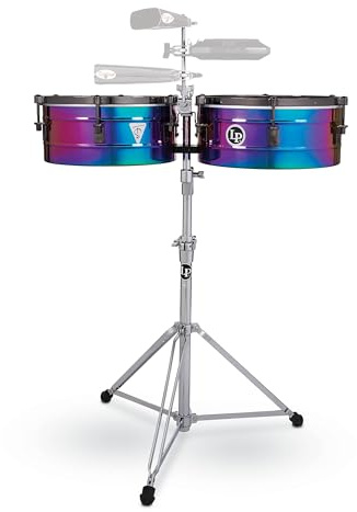 Latin Percussion, Timbales Tony Succar Signature, 14 et 15, chromé arc-en-ciel, LP257-TS