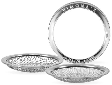 RIMONA’s Sprouting Kit - Stainless Steel Enhanced Mesh Strainers (1 for Big and 1 for Small Seeds), Ball Mason Jar & Holder - Sprout Growing Kit for variety of seeds (Lid With Curved Mesh)