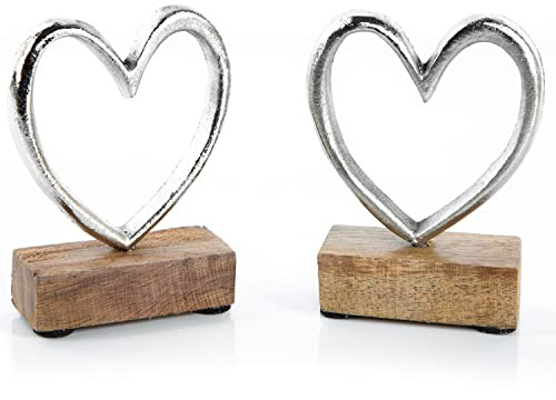 Logbuch-Verlag Herz Dekofigur Holz 15 cm – Muttertagsgeschenk Mama | Herzfigur Valentinstag Liebe