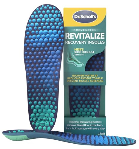 Dr. Scholl's ® Revitalize Recovery Insole Orthotics, Improve Recovery Faster, Reduce Fatigue, Stress, Soreness, Trim to Fit Inserts for Any Shoes, Athletic, Running, Slippers, Casual, Men 8-14, 1 Pair