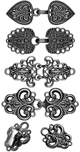 Syhood 4 Stück Vintage Pullover Schal Strickjacke Clips Retro Swirl Mantel Broschen Antike Umhang Brosche Keltischer Pullover Verschluss Kleid Hemd Clips für Damen (Schwarz, Süßer Stil)