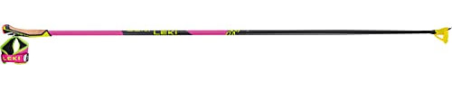 LEKI Prc 750 - Bastone da sci di fondo, misura 135 cm, colore rosa neon, giallo neon, nero