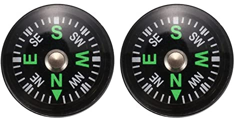 FYOBOT 2X Oil Filled Button Compass - Ultra Compact 20mm - Mini SAS Survival