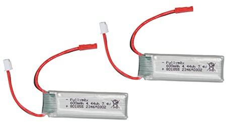 RC Flugzeug Batterien, 2 Stück Große Kapazität Lithium Batterie 7,4 V 600 mAh für RC Modellbau Enthusiasten Hobby Piloten Indoor Outdoor Flugzeuge