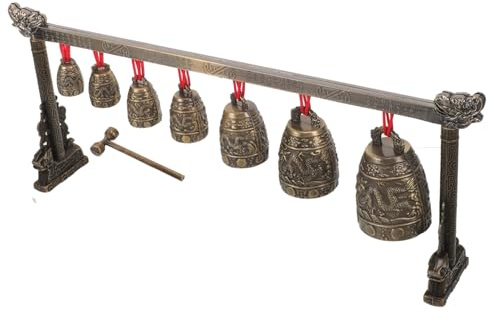 Vintage Schellenkranz Musikinstrument aus Zinklegierung für Deko | Einzelschicht, Klare und Melodische Klänge, Fördert Rhythmus und Hand Auge Koordination, Wohnbüro