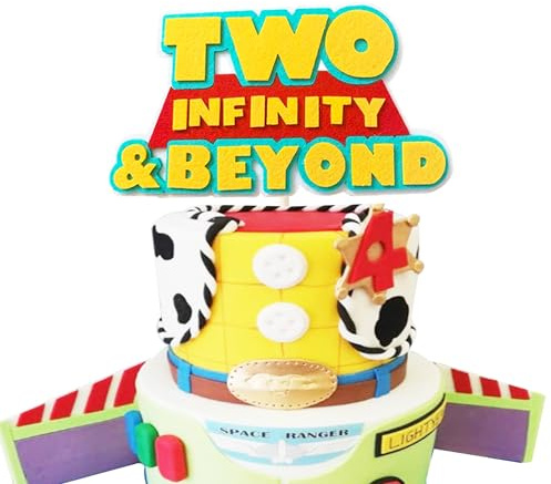 Infinity and Beyond Birthday Cake Topper and Decorations - Cartoon Story 2nd Birthday Cake Decorations - Party Supplies for Baby Boys and Girls