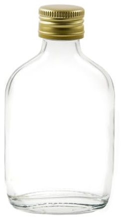 50ml Small Glass Bottles with Screw Top Lids - Mini Hip Flask Bottle Zam Zam & Wedding Favours (Gold Cap, Pack of 24)