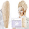 FREATECH Grande Toalla Microfibra Pelo Anti Frizz 86 x 26 cm, Turbante Microfibra Pelo para Cabello Mojado, Toallas Pelo con Banda Elástica para Mujeres, Cabello Largo, Grueso, Marrón Claro