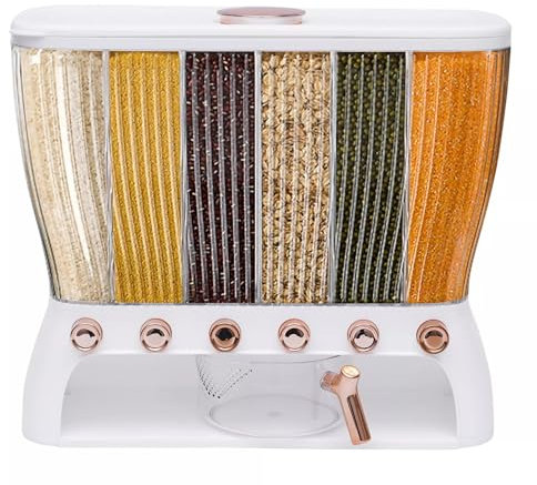 Aangeebone Distributeur de céréales modernes - Avec couvercle - Pour la cuisine - Peut être utilisé pour la farine, le sucre, le riz, les céréales, les noix, les haricots, le café - 42 x 16,5 x 36 cm