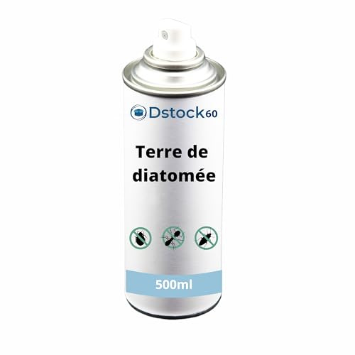 DSTOCK60 - Terre de diatomée aérosol 500 ml - Destinés aux poulaillers, clapiers et litières - Élimine les insectes et acariens rampants
