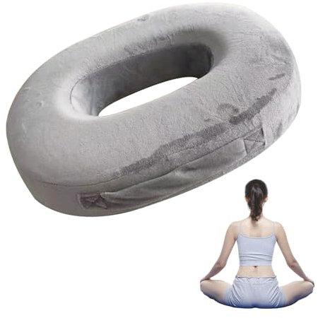 Sporgo Cojín ortopédico para el asiento: cojín de espuma viscoelástica para coxis redondo, cojín ergonómico para coxis, asiento de coche, silla de oficina, cojín para coxis y hemorroides, alivia el
