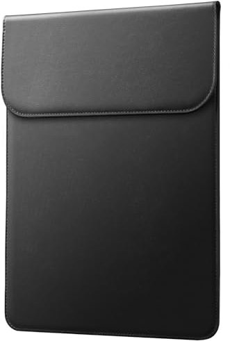 JETech Dünn Laptoptasche Hülle für MacBook Pro 14-Zoll (M5/M4/M3/M2/M1, 2021-2025), PU Ledertasche mit Magnetverschluss (Schwarz)