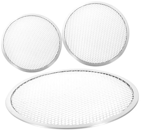 UKCOCO 3piezas Bandejas De Pizza De Pantalla De Aluminio Rejilla para Hornear Versátil