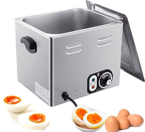 Mcamgiczin Hervidor de Huevos Comercial de Aguas Termales de 2600 W, Capacidad para Huevos,para Restaurante, máquina para Hacer Huevos a Medio hervir,​​por Agua, Dispositivo para Hacer Tortillas,110V