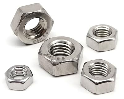 Generisch 2/5/10/50 Stück M3 M4 M5 M6 M8 M10 M12 M14 M16 DIN934 316 A4 Edelstahl Sechskant-Sechskantmutter(5pcs M12)