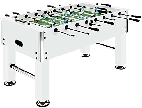 Xichuzi Kickertisch Stahl 60 kg 140x74,5x87,5 cm Weiß Tischkicker, Tischfussball, Tischkicker Bälle, Tischkicker Erwachsene, Spieltisch