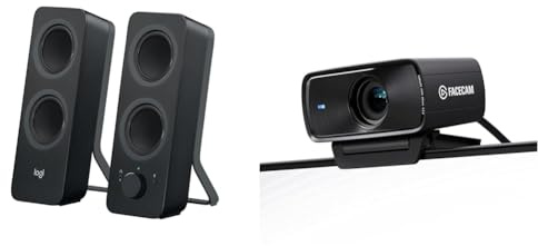 Logitech Z207 trådlösa Bluetooth-PC-högtalare, & Elgato Facecam MK.2 – Förstklassig Full