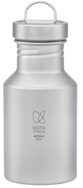 Keith Bouteille d'eau en titane légère à boire directe à large bouche bouteille d'eau de camping escalade vélo valise de rangement (Ti3030-400)