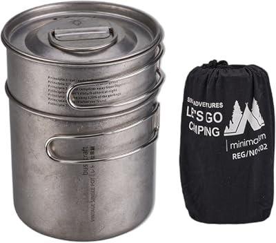 Ensemble de cuisine de camp, ustensiles de cuisine de camping,Ustensiles de cuisine en acier inoxydable | Ensemble de pot de camping pliable portable de 2 avec poignée pour les urgences de pique-nique