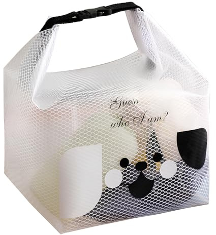 THETAG Trousse de toilette étanche transparente en maille filet pour jouets de sable Sac à main en plastique quotidien Voyage Sac de douche avec poignée de transport pour la plage, les vacances, le