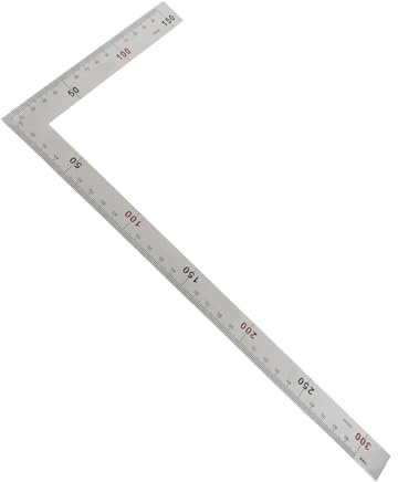 L-förmiger Schreinerwinkel, Rechtwinkliges Lineal aus Edelstahl, 90-Grad-Winkellineal für Innen- und Außenmessungen (300 mm*150 mm)