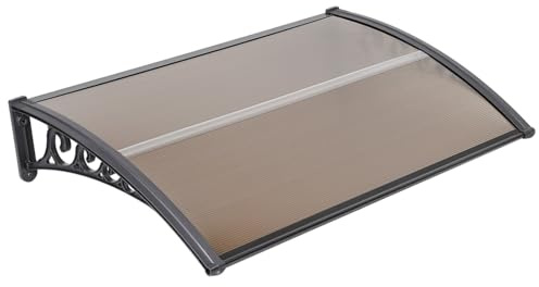 Toldo Exterior Versátil para Puertas y Ventanas, Protección Solar e Intemperie (Marrón, 100 x 300 cm)