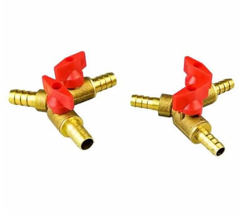 YIHANWUU 3-Way Ball Valve, 6Mm-10Mm Barbed 3 Ways Y Equal Hose Brass Coal Liquid Gas Ball Valve Plumwith Plastic Handle/8Mm