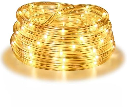 Brightium Guirnalda de luces - tubo de bajo voltaje, blanco cálido, 20 m, IP44, 200 LEDs, 3.6W, 8 funciones, memoria y temporizador.
