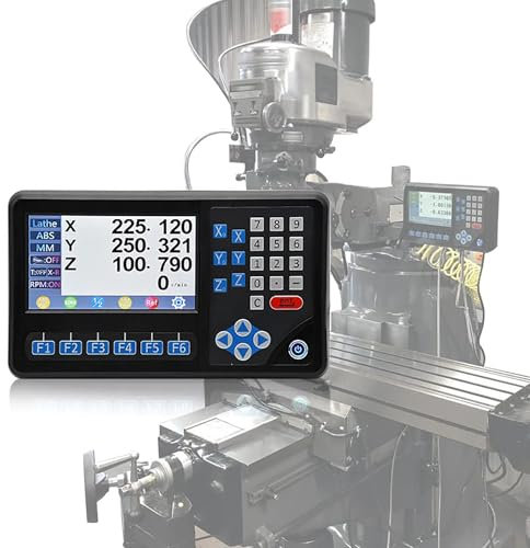 Digital Readout, 3 Axis Digital Readout, 7 Super LCD Screen, 5µm Precision Linear Scale Encoder, Digital Display RPM Function with Hall Sensor For Lathe Milling Electronic Measuring