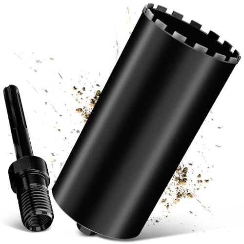 Couronne de forage diamantée UNC 1¼ 200 mm, avec SDS Max, couronne de forage diamantée pour forets, L 460 mm, couronne de carottage turbo de 10 mm, couronne de forage humide/sec pour béton, béton