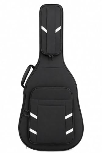 Westerngitarre Tasche Gigbag 25 mm Polsterung – Deluxe Gitarrentasche Rucksacktasche mit Zubehörfächern & Luxus-Tragegurten – Wasserabweisend, stoßfest & bequem für alle 6-saitigen Gitarren