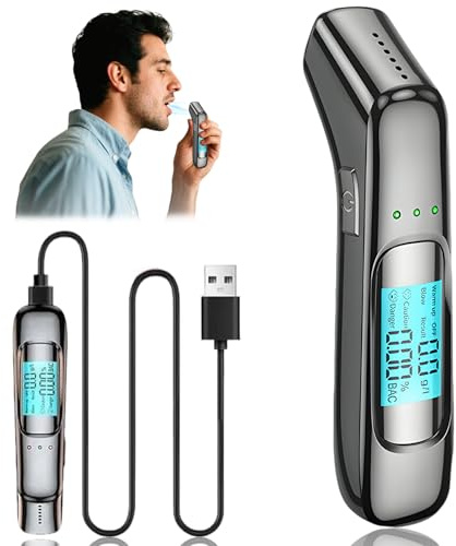IGEAIIE Breathalyzer & Alcohol Tester, Professional Digital Breathalysers Alcohol Breath Tester with HD LCD Display and Advanced 2nd Generation Smart Sensor Technology for Accurate Alcohol Detection