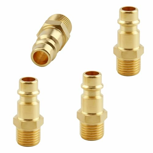 4 Pièces Raccords à Air Comprimé Raccord Rapide Connecteur de Tuyau Filetée | Avec Filetage Extérieur 1/4 BSP pour Compresseur Outils Pneumatiques Tuyaux