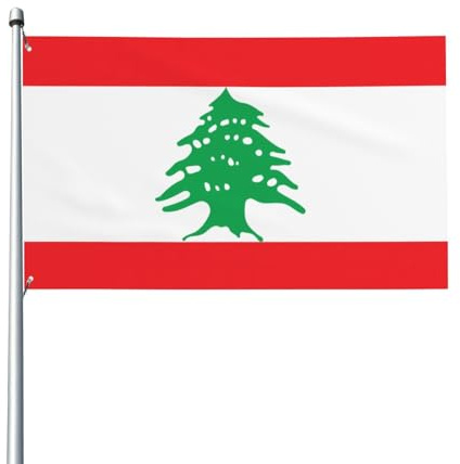 Drapeau du Liban - Drapeaux décoratifs d'extérieur - 0,9 x 1,5 m - Légers et beaux - Conviennent pour les terrasses en plein air et les célébrations de festivals.