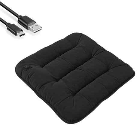 Coussin Chauffant Électrique, Chauffe USB Avec 3 Niveaux De Chaleur, Chauffage Extérieur Pour Le Dos Et Le Corps Entier , Coussin Chauffant Rapide Pour Chaise De Bureau(Black)