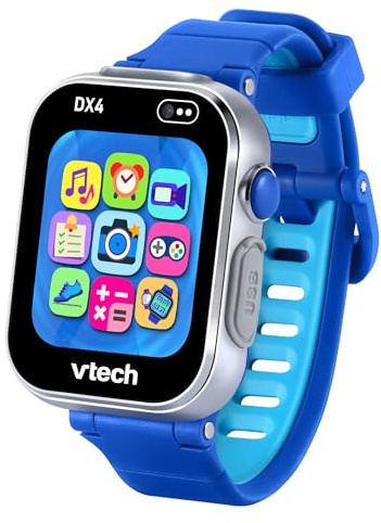 VTech KidiZoom DX4 Smartwatch Bleu Double Appareil Photo pour Photos et Selfies, Jeux, podomètre, écran Vertical Couleur, Lecteur de Musique, Version ESP