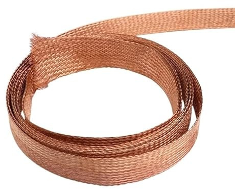 Gaine tressée en cuivre étamé 1M - Gaine métallique Extensible for Blindage de câbles de signaux Audio (4 à 28 mm)(Golden,16mm)