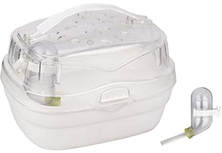 Wynrzyj Jaula de viaje para conejillos de indias, bolsa de transporte para hámster con botella de agua, caja de transporte ventilada para animales pequeños, bolsa de transporte para mascotas, jaula