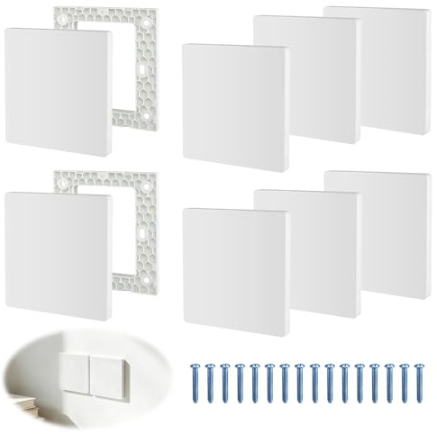 Lot de 8 plaques murales aveugles - Couvercle de prise - Cache aveugle - Boîtier encastré - Pour prises ou interrupteurs inutilisés