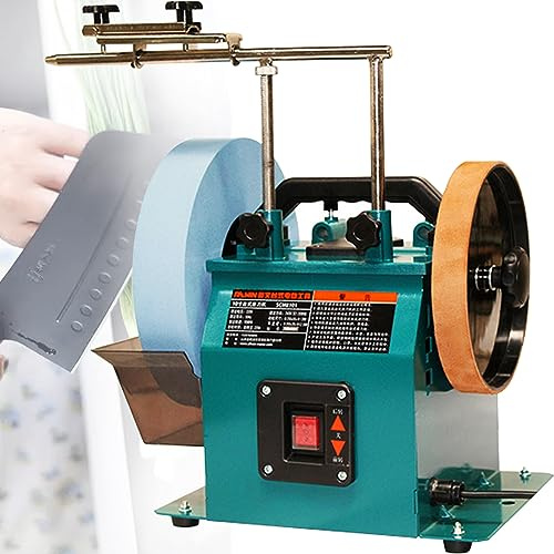 HTDRE Affilacoltelli e smerigliatrice elettrica a Pietra umida con Serbatoio dell'Acqua Regolabile per Un'Affilatura di precisione degli Utensili.