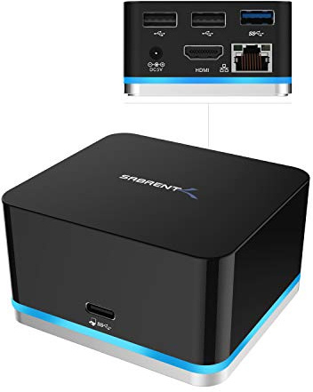 SABRENT 5 Puertos USB Tipo C Mini Estación de Acoplamiento Continuo, soporta hasta 3840x2160 a 30 Hz (DS-CMND)